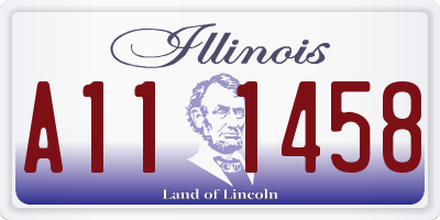 IL license plate A111458