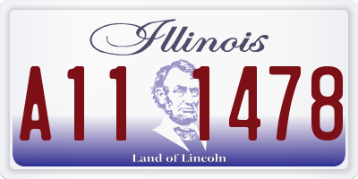 IL license plate A111478
