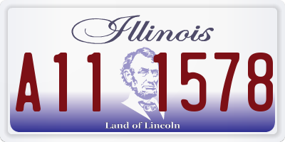 IL license plate A111578