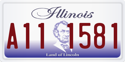 IL license plate A111581