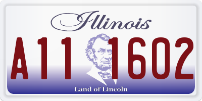 IL license plate A111602