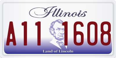 IL license plate A111608