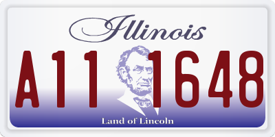 IL license plate A111648