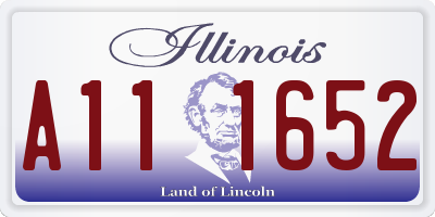 IL license plate A111652