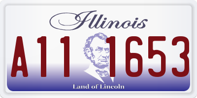 IL license plate A111653
