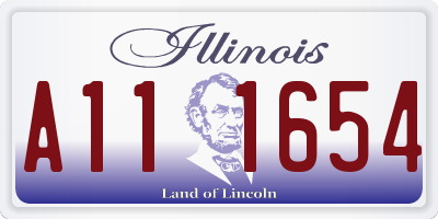 IL license plate A111654