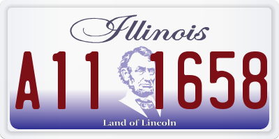 IL license plate A111658