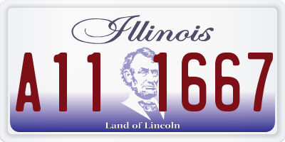 IL license plate A111667