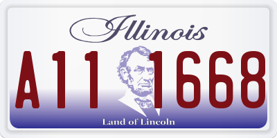 IL license plate A111668