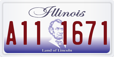 IL license plate A111671