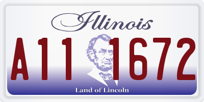 IL license plate A111672