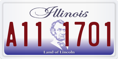IL license plate A111701