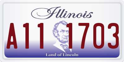 IL license plate A111703