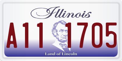 IL license plate A111705