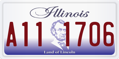 IL license plate A111706