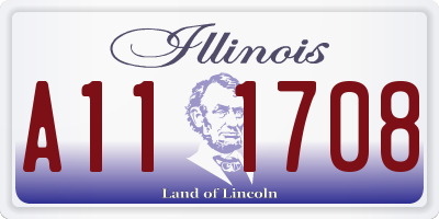 IL license plate A111708