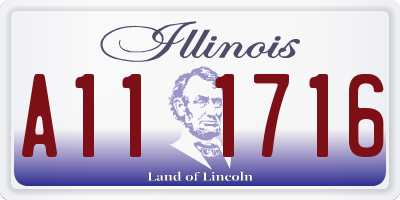 IL license plate A111716