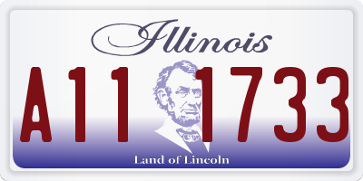 IL license plate A111733