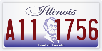 IL license plate A111756