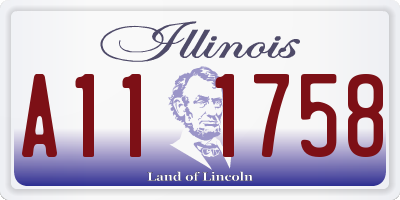 IL license plate A111758