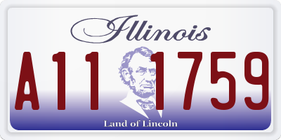 IL license plate A111759