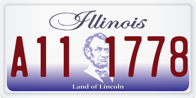IL license plate A111778
