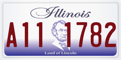 IL license plate A111782