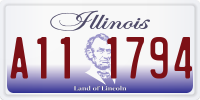 IL license plate A111794