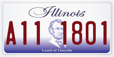 IL license plate A111801