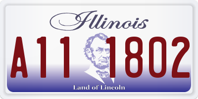 IL license plate A111802