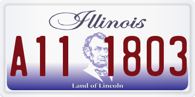 IL license plate A111803