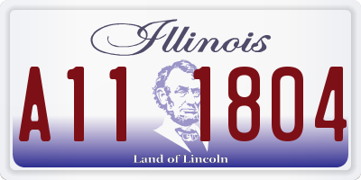 IL license plate A111804