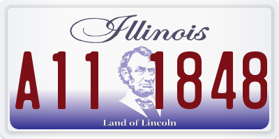 IL license plate A111848