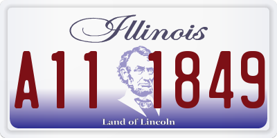 IL license plate A111849