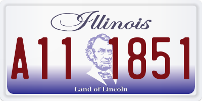 IL license plate A111851