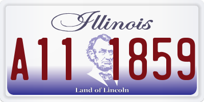 IL license plate A111859