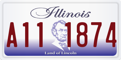 IL license plate A111874