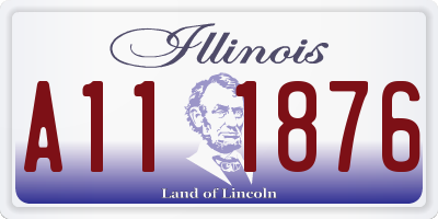 IL license plate A111876