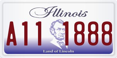 IL license plate A111888