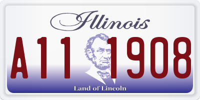 IL license plate A111908