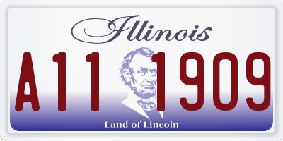 IL license plate A111909