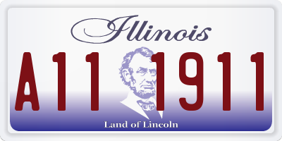 IL license plate A111911