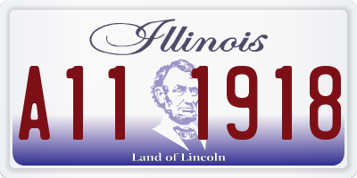 IL license plate A111918