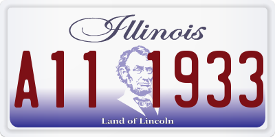 IL license plate A111933
