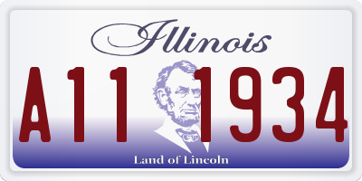 IL license plate A111934