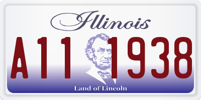 IL license plate A111938
