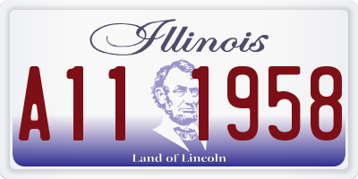 IL license plate A111958