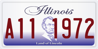 IL license plate A111972
