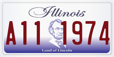 IL license plate A111974