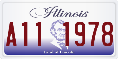 IL license plate A111978